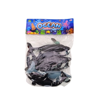 Zestaw Figurek Największych Zwierząt Morskich Orka Wieloryb Rekin 6Szt