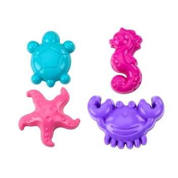 Foremki Morskie Do Piasku 4 Sztuki Krab Żółw Rozgwiazda Konik Żółty Zielony