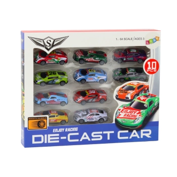 Zestaw Samochodzików Resoraki Autka Sportowe Wyścigowe 1:64 10 szt.