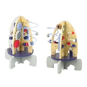 Drewniana Rakieta Edukacyjna Koraliki Koła Zębate