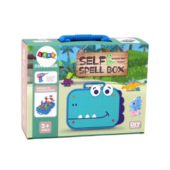 Zestaw DIY Walizka Układanka Dinozaury Klocki 227 ele.