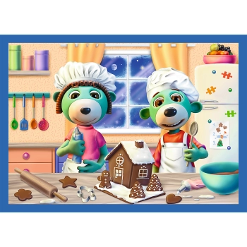 Puzzle - 4w1 (12, 15, 20, 24) - U Treflików pada śnieg - Rodzina Trefilków - Trefl 34657