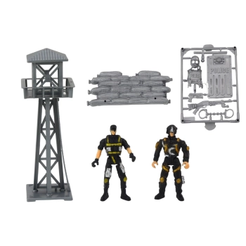 Zestaw Policyjny Wóz Quad Figurki Helikopter Światła Dźwięki