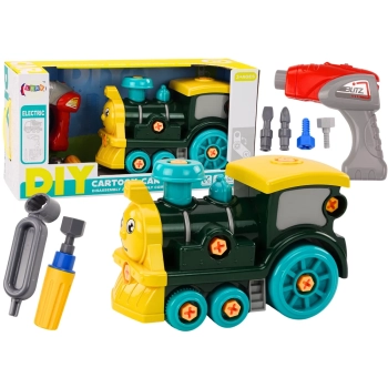 Lokomotywa Do Skręcania Kreskówkowa DIY Zielony