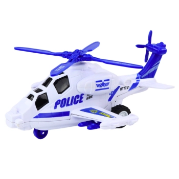 Helikopter Policyjny Biały lub Czarny Napęd Frykcyjny Światło i Dźwięk