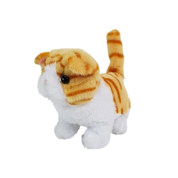 Interaktywny Kot Biało- Rudy Chodzi Rusza Ogonem na Baterie