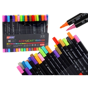 Zestaw Pisaków Dwustronnych 36 Sztuk Do Ceramiki Szkła Ubrań