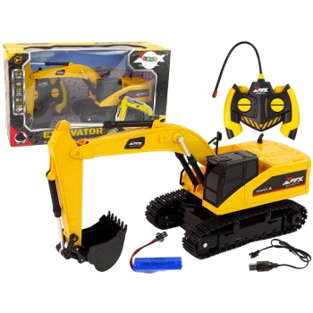 Żółta Koparka Gąsienicowa Zdalnie Sterowana