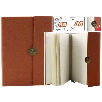 Notes Biurowy Na Magnes Notatnik A5 W Linie Z Obiciem Brązowy