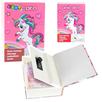 Książka Ukryta Skarbonka Sejf Na Kod Szyfr Jednorożec Różowa