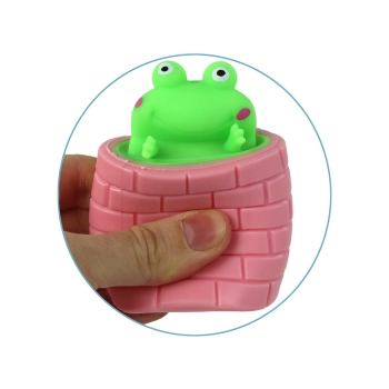 Zabawka Antystresowa Zielona Żabka Wyskakująca z Beczki