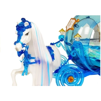 Zestaw Lalka w Karocy Koń do Czesania Niebieska