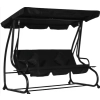 Huśtawka Czteroosobowa Ogrodowa Bujana Daszek Wolnostojąca Czarna