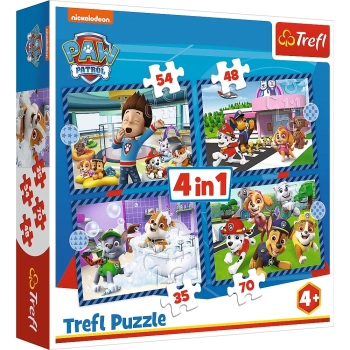 Puzzle - 4w1 - Psie sprawy - Psi Patrol - Trefl 34650