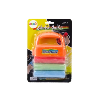 Zestaw Kred Z Uchwytem Gruba Kreda Chodnikowa Pomarańczowy 3 Szt