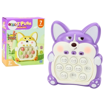 Gra Zręcznościowa Konsola Pop-It Lisek 7 Trybów Gry Fioletowy Sensoryczna