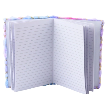 Pluszowy Zeszyt Notatnik W Linie Złote Gwiazdki Pastelowy A5 80 Kartek