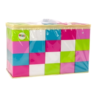 Duże Klocki Konstrukcyjne Podłużne W Torbie Naklejki Kolorowe 20 El