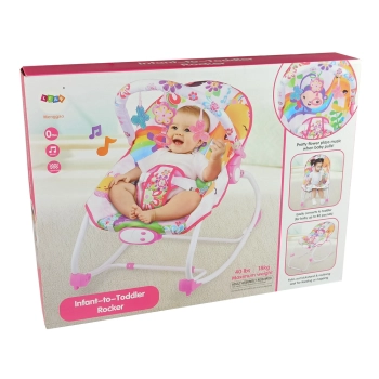 Kołyska Bujaczek Fotelik Krzesełko 2w1 Różowy Kwiatuszek Dźwięki Wibracja