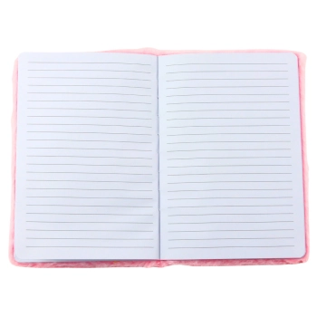 Pluszowy Notatnik w Linie Z Króliczkiem Napis Love Różowy