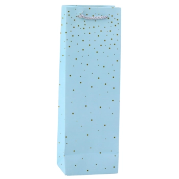 Torba Prezentowa Na Wino Butelkę Papierowa Złote Kropki 35 x 12 x 9 cm