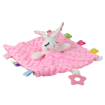 Króliczek Pluszowa Przytulanka Kocyk Wypustki Gryzak Grzechotka