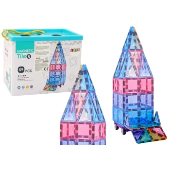 Zestaw Klocków Magnetycznych Panele 59el Kolorowe