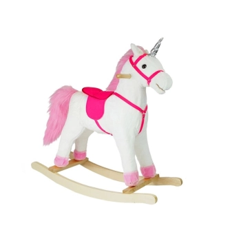 Koń Na Biegunach Jednorożec Biały Dźwięki Rusza Pyskiem Ogonem 74 cm