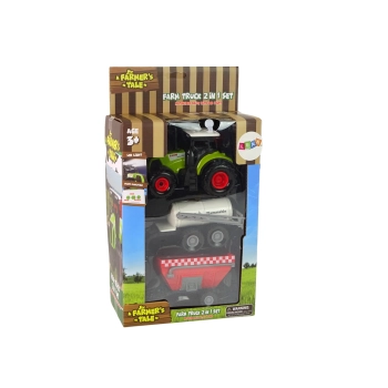 Duży Traktor Światła LED Dźwięki 2 Maszyny Farm Set