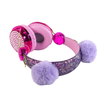 Słuchawki Przewodowe W Odcieniach Różu Uszka Regulacja Mikrofon