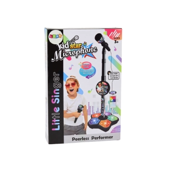 Mikrofon Ze Statywem Dla Dzieci Regulowany Czarny