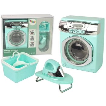 Zestaw AGD Pralka Żelazko Wieszaki Deska Do Prasowania Miętowy