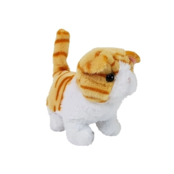 Interaktywny Kot Biało- Rudy Chodzi Rusza Ogonem na Baterie