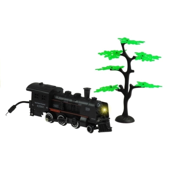 Duża Kolejka z Dymem Światło + 4 Wagony Tor 156 cm