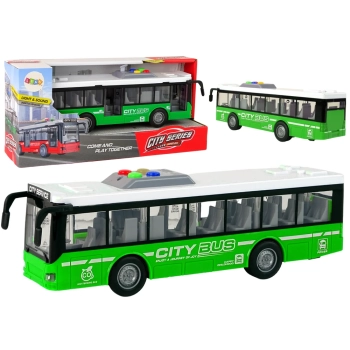 Autobus Na Baterie Światła Dźwięki Napęd Frykcyjny Zielony 1:16