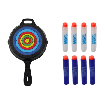 Łuk Strzelecki Z Tarczą Miękkie Strzałki 8 sztuk Biało-Niebieski