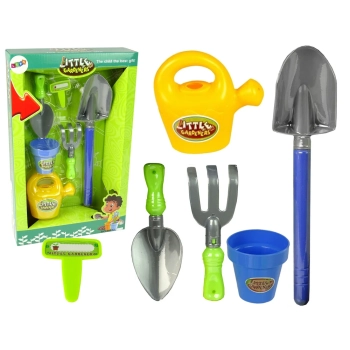 Zestaw Ogrodowy Wiaderko Łopatka Konewka Doniczka Szpadel
