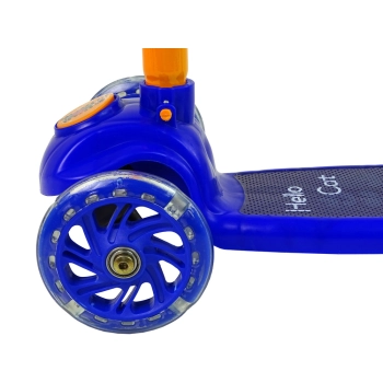 Hulajnoga Balansowa Trójkołowa Cienkie Świecące Koła Granatowa Kot