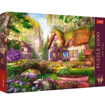 Puzzle - 1000 Premium Plus - Tea Time: Urocza chatka w lesie - Trefl 10804