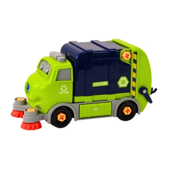 Śmieciarka Kreskówkowa Do Skręcania Ruchoma DIY Granatowy