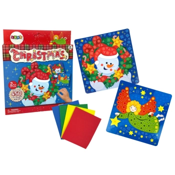 Zestaw DIY Kolorowa Mozaika Święta Wyklejanka Bałwan Aniołek