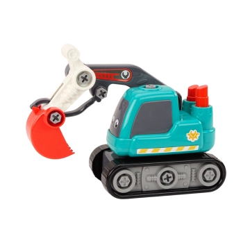 Koparka Gąsienicowa Kreskówkowa Do Skręcania DIY Turkusowa