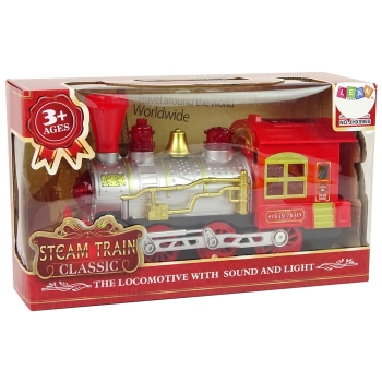 Lokomotywa Świąteczna Światła Dźwięk Czerwona Na Baterie