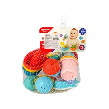 Zestaw Do Kąpieli Zabawki Morskie Podbierak Łódki 17 Sztuk