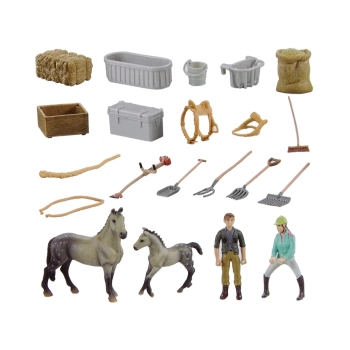 Zestaw Do Złożenia DIY Ranczo Farma Konie Jeźdzcy Jazda Konna