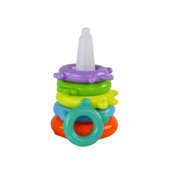 Piramidka Żyrafa Układanka 8 Kółek Kolorowa 29cm x 14cm x 14cm