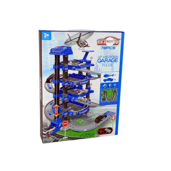 Policyjny Parking Czteropoziomowy 1:64 Pojazdy Dźwięk Światła