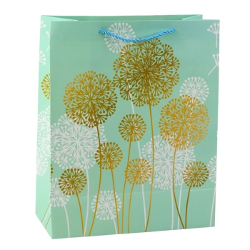 Torba Prezentowa Dmuchawce Złote Elementy 32 x 26 x 12cm