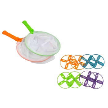 Gra Zręcznościowa Złap Frisbee Latające Dyski Katapulta Niebieska