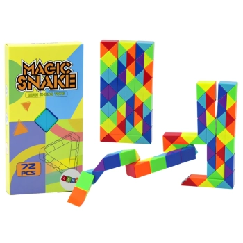 Klocki Gra Zręcznościowa Układanka Wąż Edukacyjny Kolorowy 72 ele.